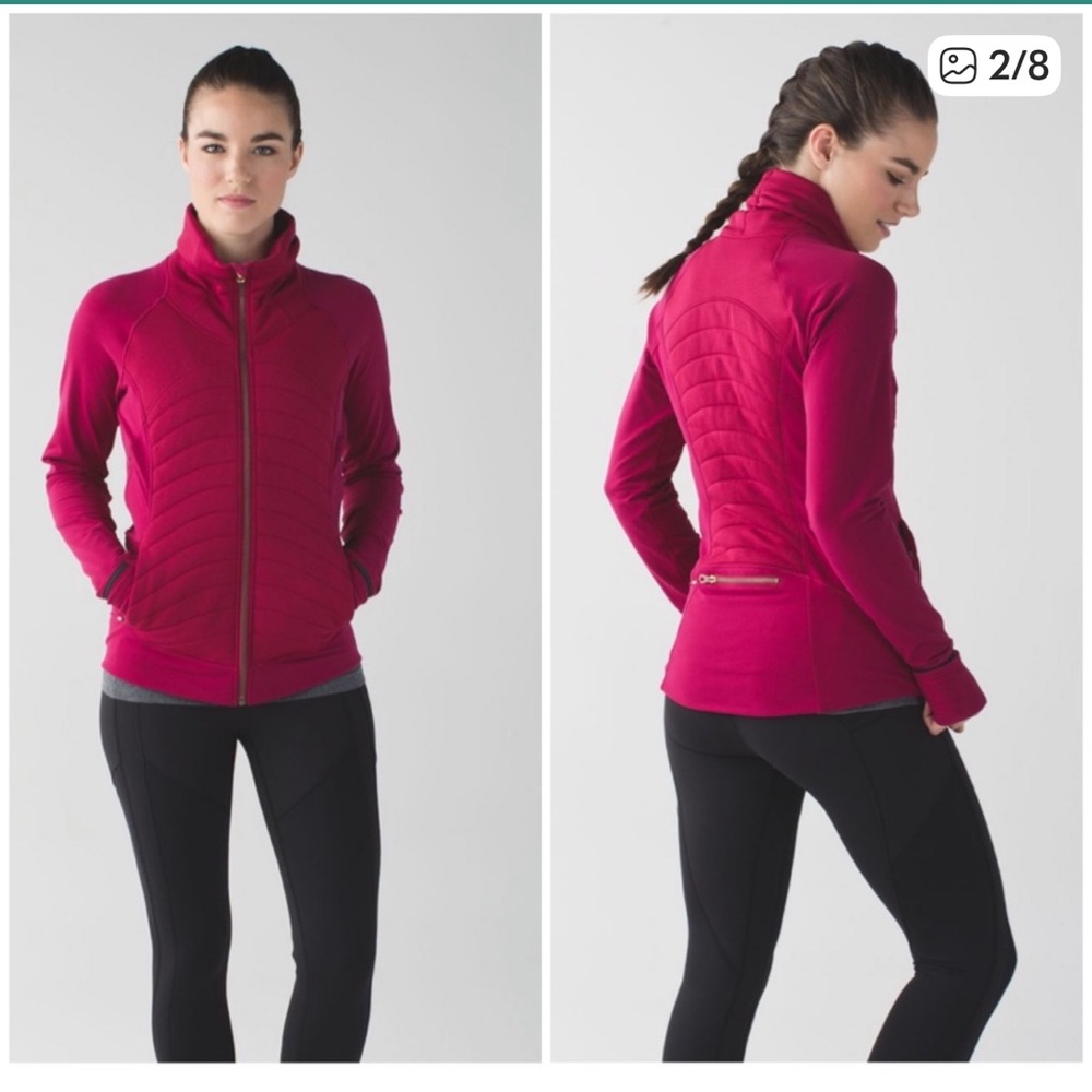 Lululemon Fleece Out Jacket Berry Rumble Size 4 - Picture 3 of 13